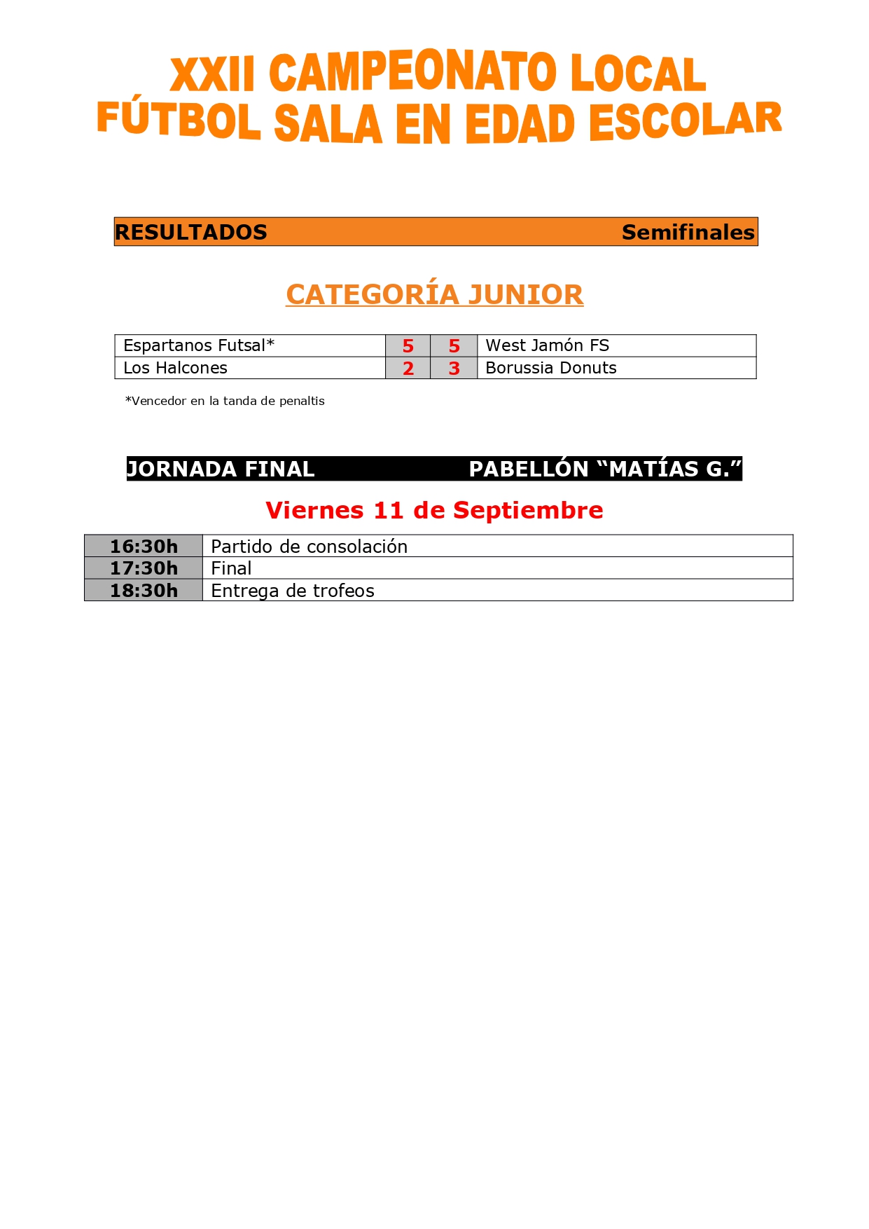 CAMBIO FECHA JORNADA FINAL