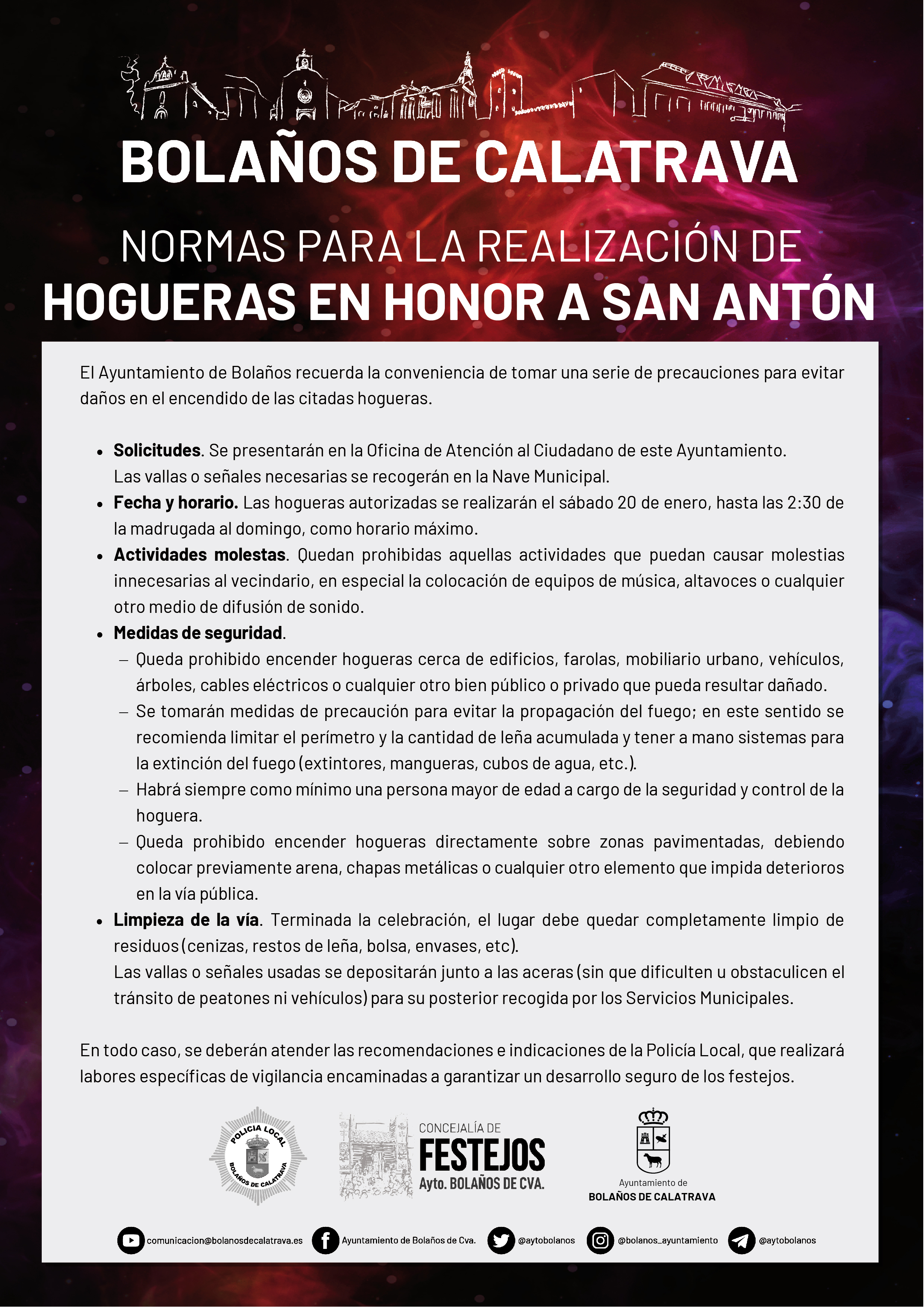 normas hogueras San Anton