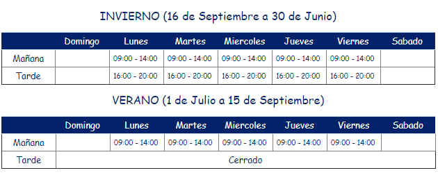 Horario Biblioteca pública Bolaños