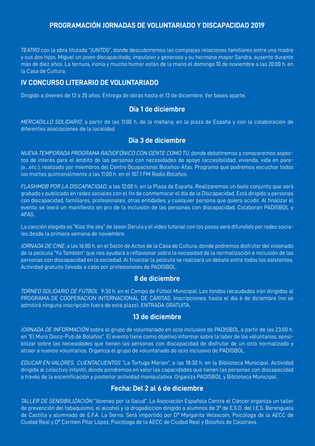 Programación Jornadas Voluntariado